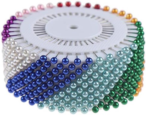 FINGOOO 480PCS Sewing Pins for Fabric, 1.5inch Straight Pins with Colored Heads for Crafts and Jewelry Making
