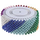 FINGOOO 480PCS Sewing Pins for Fabric, 1.5inch Straight Pins with Colored Heads for Crafts and Jewel