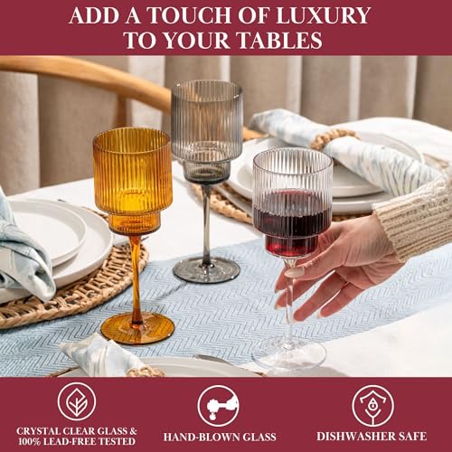 Set de 4 copas de vino ámbar Qualia de 12 oz miniatura 5