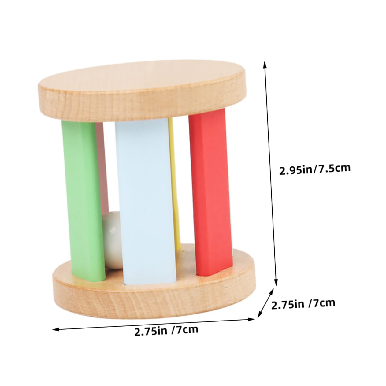 BESPORTBLE Wooden Rattle Sensory Shaker for Newborns and Early Education Plaything to Enhance Grasping Skills and Color Recognition Montessori Instrument