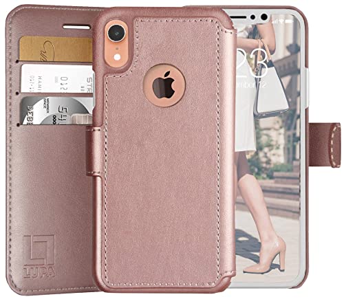 Lupa Iphone Xr Wallet Case, Durable And Slim, Lightweight With Classic Design & Ultra-Strong Magnetic Closure, Faux Leather, Rose Gold, For Apple Xr #TOP4