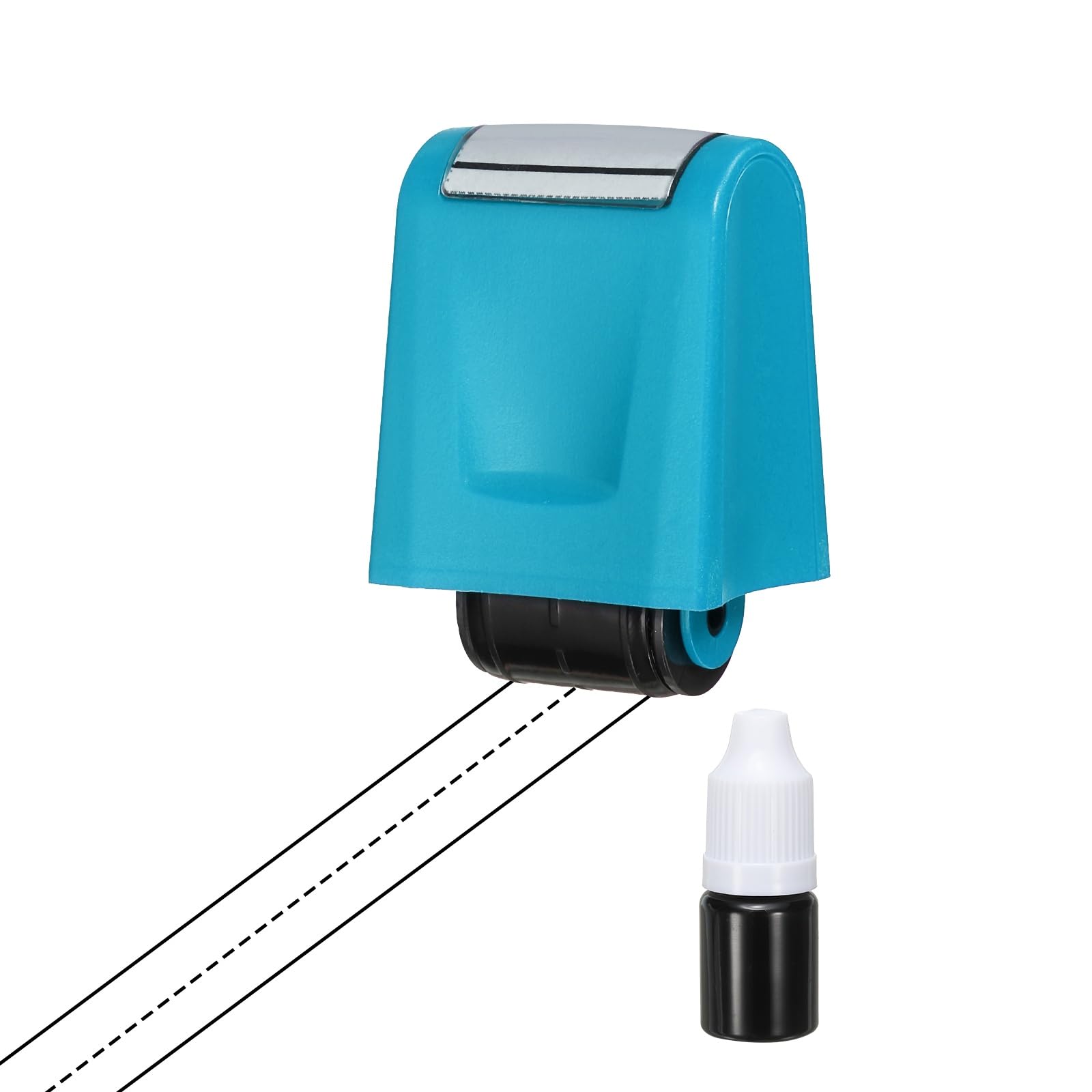 PATIKIL Dashed Handwriting Lines Practice Roller Stamp, Self Inking Line Rolling Stamps Sentence Strips Handwriting Practice for Teachers Classroom Office Home, Blue