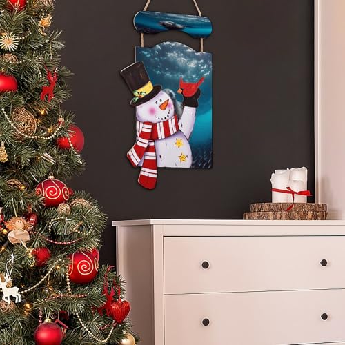 Suspension bois Noël avec lion de mer décoration murale rustique maison - 5