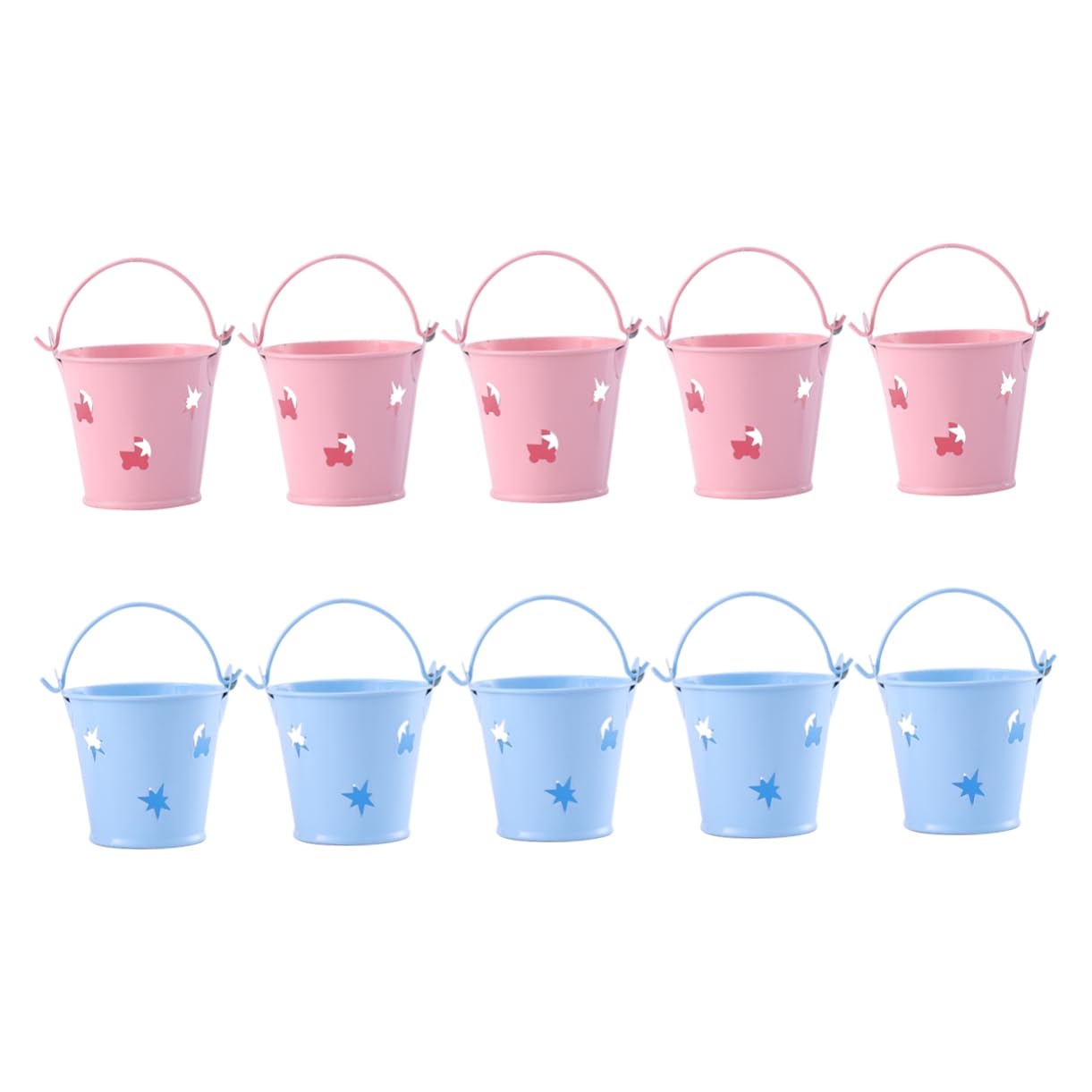 PRETYZOOM 10pcs Desktop Buckets Iron Sugar Storage for Wedding Home Decor Accessory