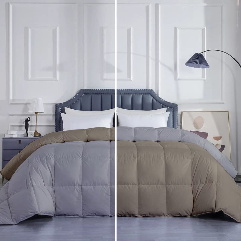 MammaYo Razzai Down Alternative Soft Quilted 300 GSM All Weather Comforter (60" x 90" Inches/152cm x 228cm) - Single Bed Comforters|Silver/Beige| TC - 400
