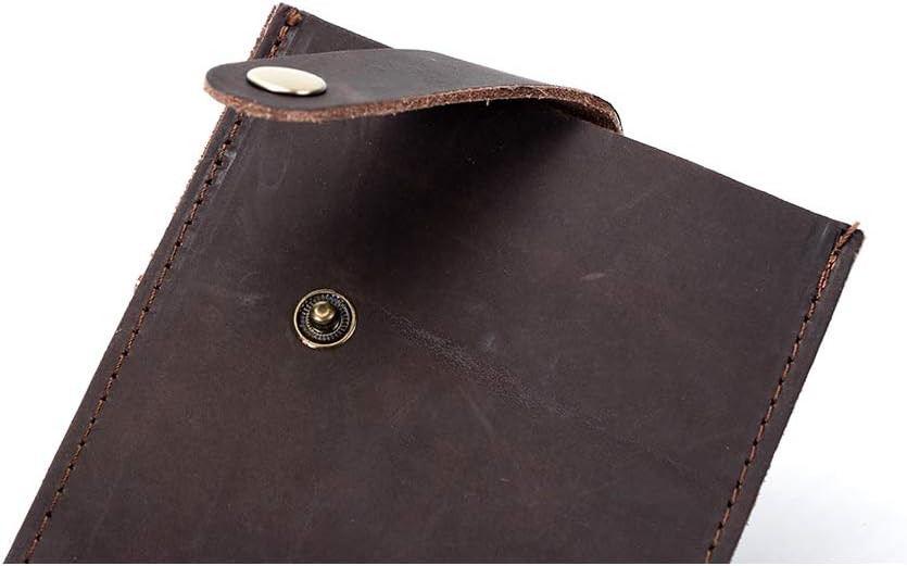 Crazy Horse Leather Knife Sheath, Universal Meat Cleaver Covers, Waterproof Butcher Chef Knife Edge Guards, Durable Wide Knife Protectors, Heavy Duty Kife Blade Shield Guard, 8"Lx3.2”W (Brown)