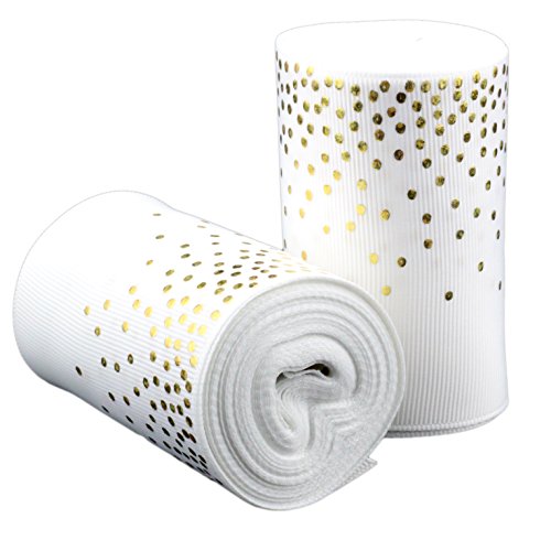 Midi Ribbon Holographic Laser Gold Mini Dot Printed Grosgrain Ribbon - 3