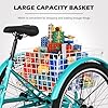 ABORON Adult Mountain Tricycle, 7-Speed 3-Wheel Mountain Bikes 24/26/27.5inch Available, Front Suspension, Disc Brake (Step-Through Cyan, 24" Wheels) #5
