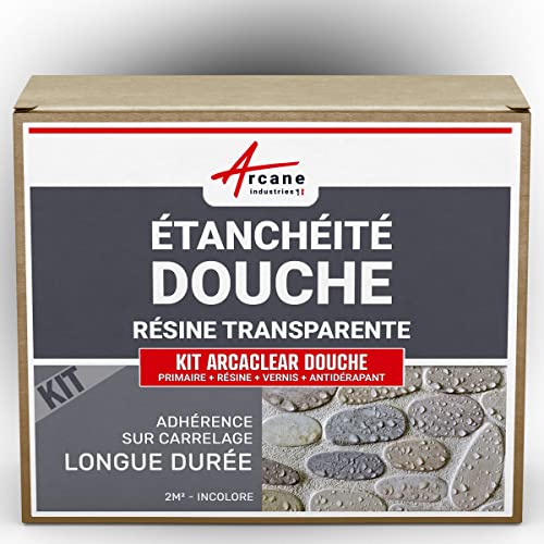 Étanchéité transparente douche et salle de bain, résine sur carrelage en kit - 2 m² - ARCANE...