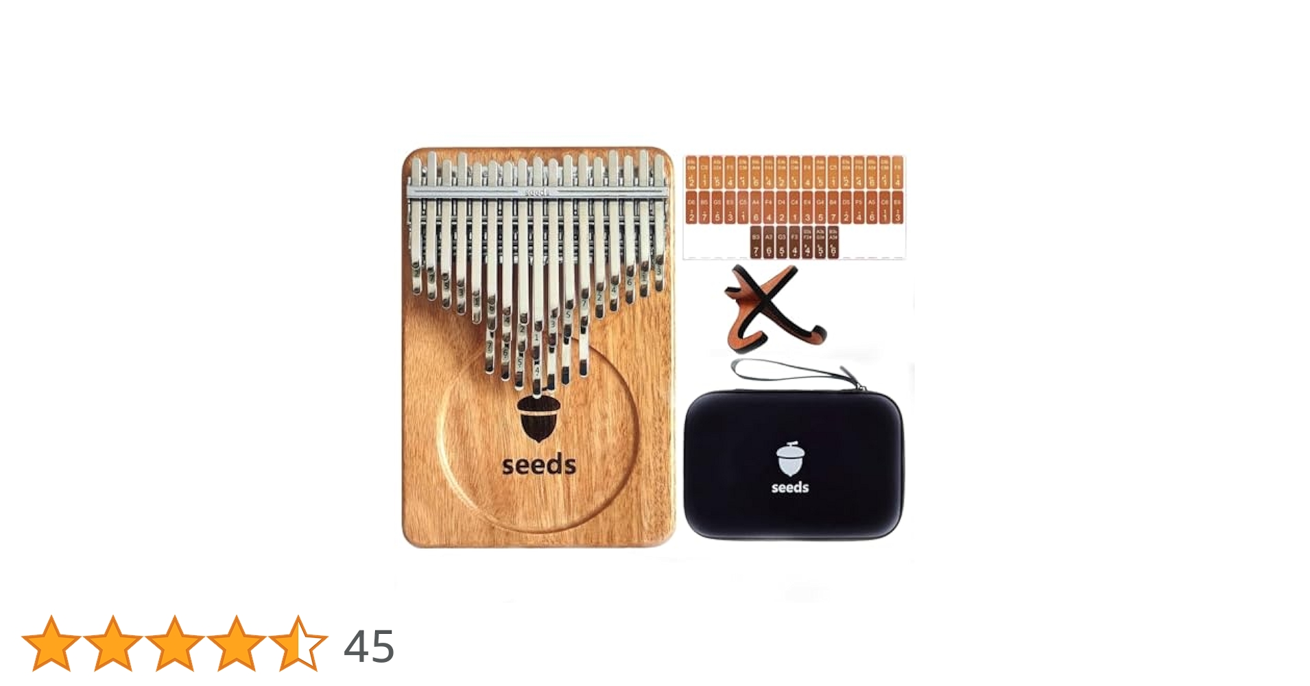 seeds 41キー　カリンバ　親指ピアノ　半音付き　クロマチック　シード Amazon | seeds カリンバ 41キー 軽量 親指ピアノ 初心者セット