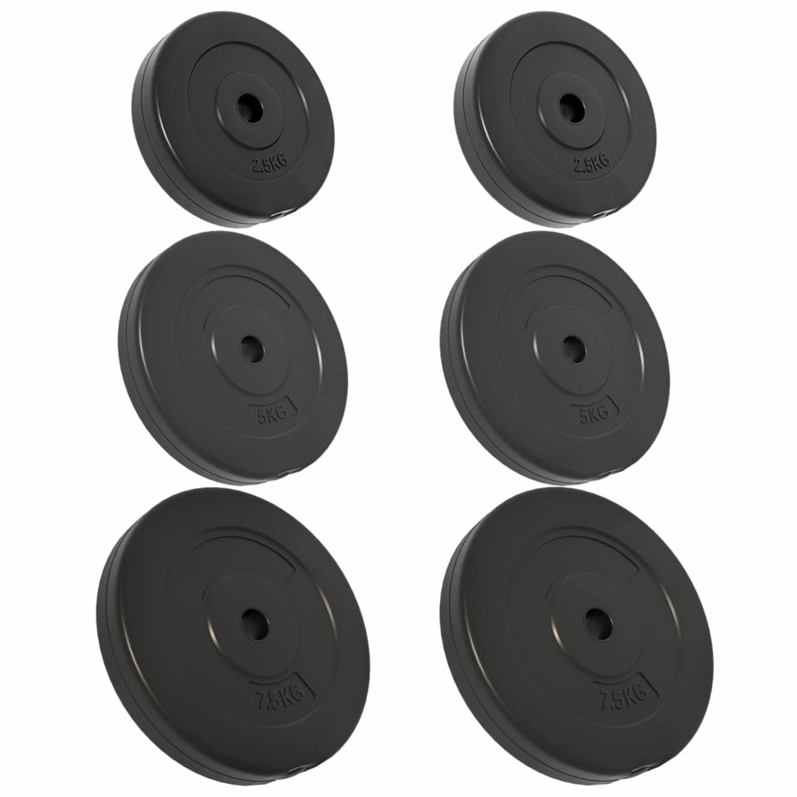 Tidyard Dischi di Pesi,Piastre di Peso,2x2,5 kg+2x5 kg+2x7,5 kg,in Ghisa,Piastre per Bilanciere 30 kg,Peso di Ricambio per Bilanciere da Palestra,Pesi Dischi,Kit Pesi 30 kg,Dischi Bilanciere