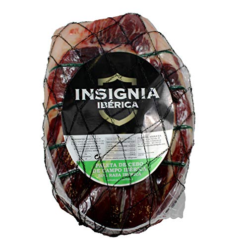 INSIGNIA IBERICA, 2.4 KG ( 89 € ) - Jambon Iberique (Épaule) deshose PATA NEGRA 100% naturel - Originaire de porcs ibériques élevés en plein air à Dehesas Cover