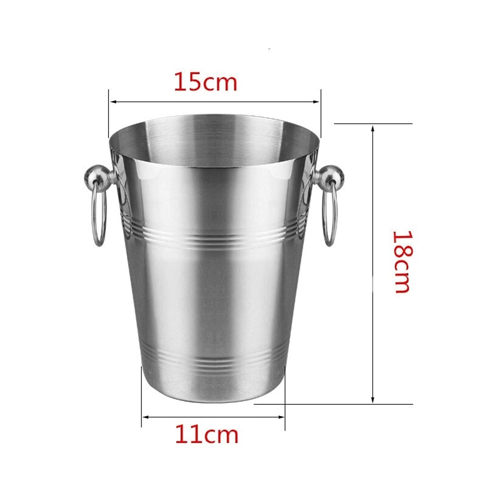 Cubo de Hielo con Pinzas para Hielo, Enfriador de Metal, Cubo de Hielo de Acero Inoxidable Aislado con Pinzas y Dos Orejas Doradas, para Fiestas, Camping al Aire Libre, Cubo de Hielo Creativo