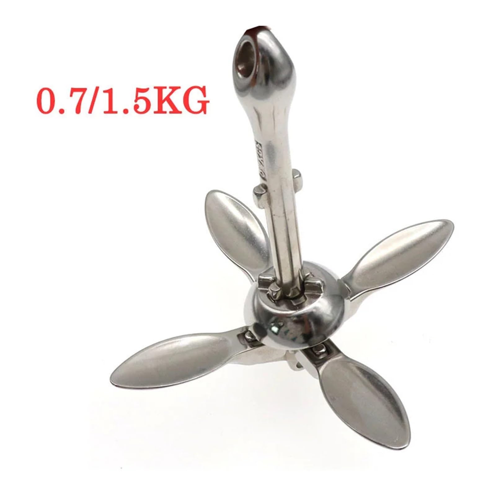 Kotwica do łodzi pontonowa ze stali nierdzewnej, kotwica metalowa, kajaka, tratwy, rybackiej, 0,7 kg/1,5 kg - Aqua-stal