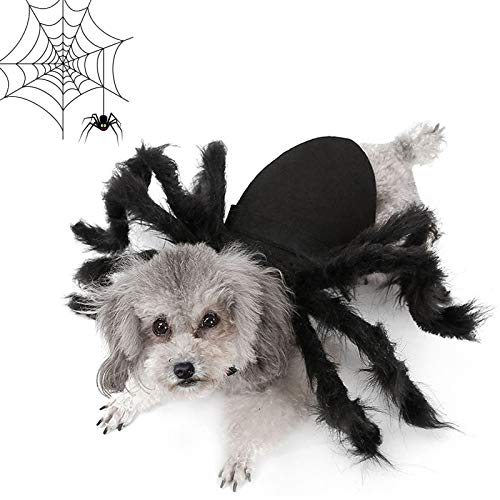 Dog Cat Costume, Small Dogs Cats Costumes for Party Decorations, Funny Furry Giant Simulation Spider Cosplay Outfits for Pets Dress Up Accessories (Small)