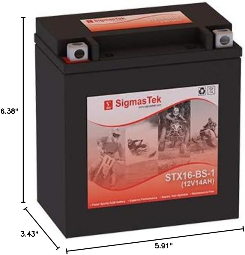 WestCo 12V16-B Motorcycle Battery (Replacement)