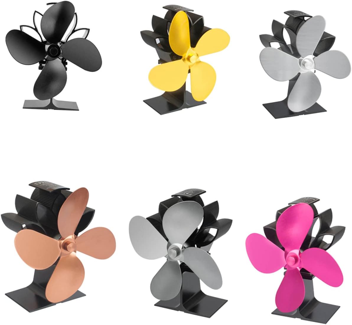 VALICLUD Heat Powered Silent Stove Fan for Fireplace Wood Burner Black Heat Resistant Material Non Electric Warm Air Circulator with Overheat Protection for Efficient Heating