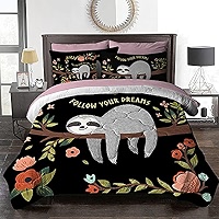 BlessLiving Sloth Comforter Twin Size 