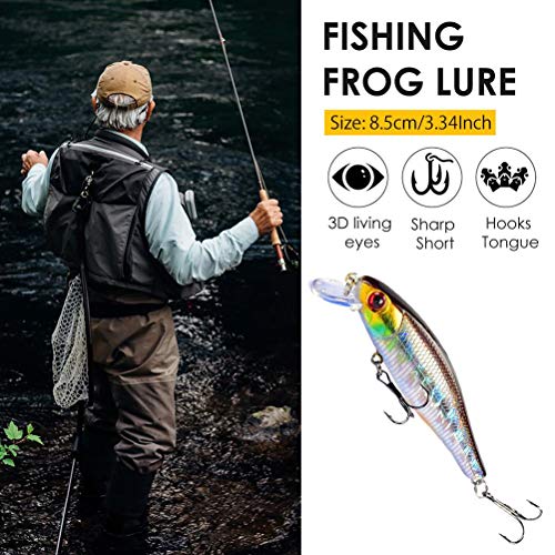 J-ouuo Fishing Lures 5 Pcs 3D Printing Hard Bait Crank Baits Sinking Wobbler Treble Hooks Fishing Lures,8.5cm 9.2g - Image 4