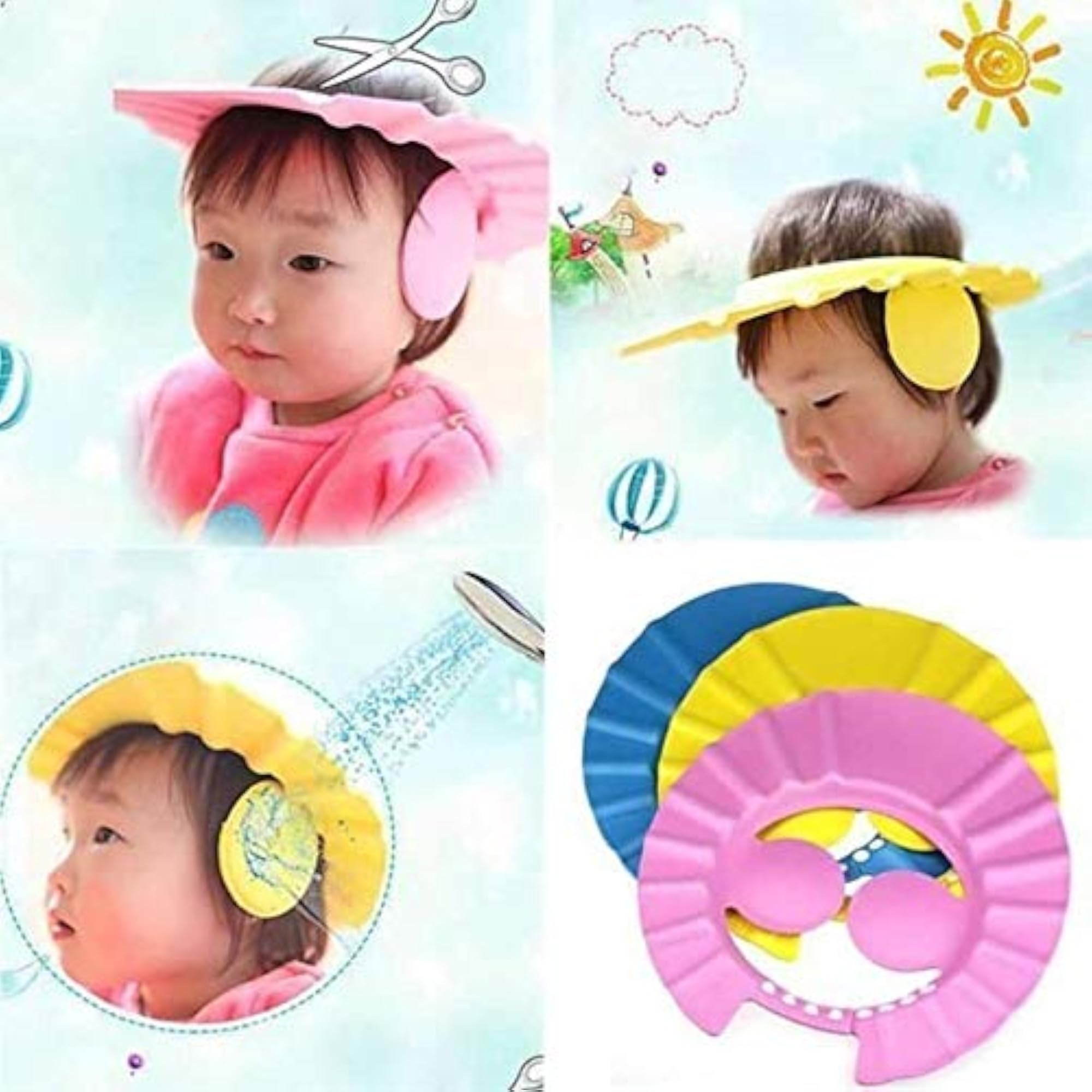 Baby Shower Cap Bathing Protection Hat for Kids