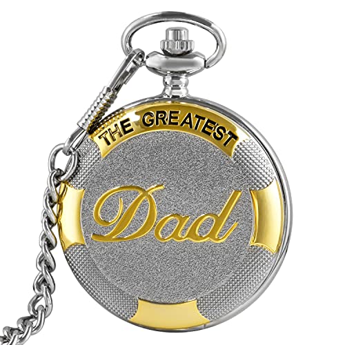 Reloj de bolsillo para hombre de cuarzo personalizado grabado con cadena fina de gala 2