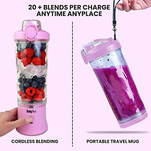 Kenmore Hand Blender 4-in-1 Immersion Blender Electric Food Chopper 700ml Variable Speed Hand Blender + Total Chef Portable Blender 600ml Personal USB Rechargeable Mini Blender with 6 Blades Lilac - Image 6