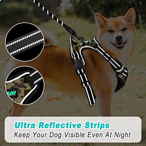 BARKBAY No Pull Dog Harness Large Step in Reflective Dog Harness with Front Clip and Easy Control Handle for Walking Training Running(Desert camo,S) by BARKBAY - Image 5