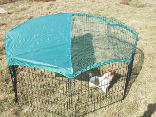 (VivaPet) grote RABBIT kooi, DUCK GUINEA hond PLAYPEN PEN ENCLOSURE RUN, met veiligheidsnet, zilver gegalvaniseerd