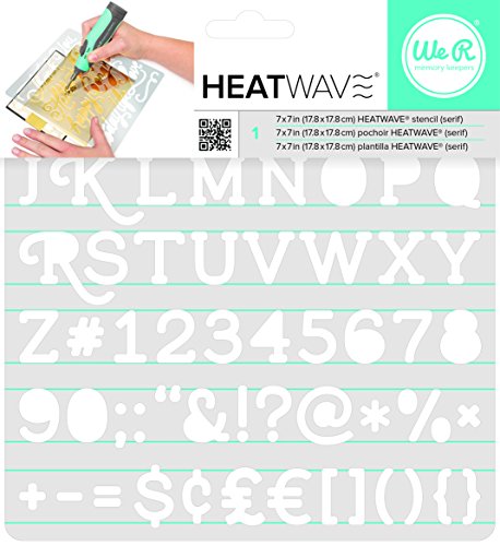 American Crafts We R Memory Keepers 0633356626626 Heatwave Power Tool-Stencil-Serif, 7 x 7