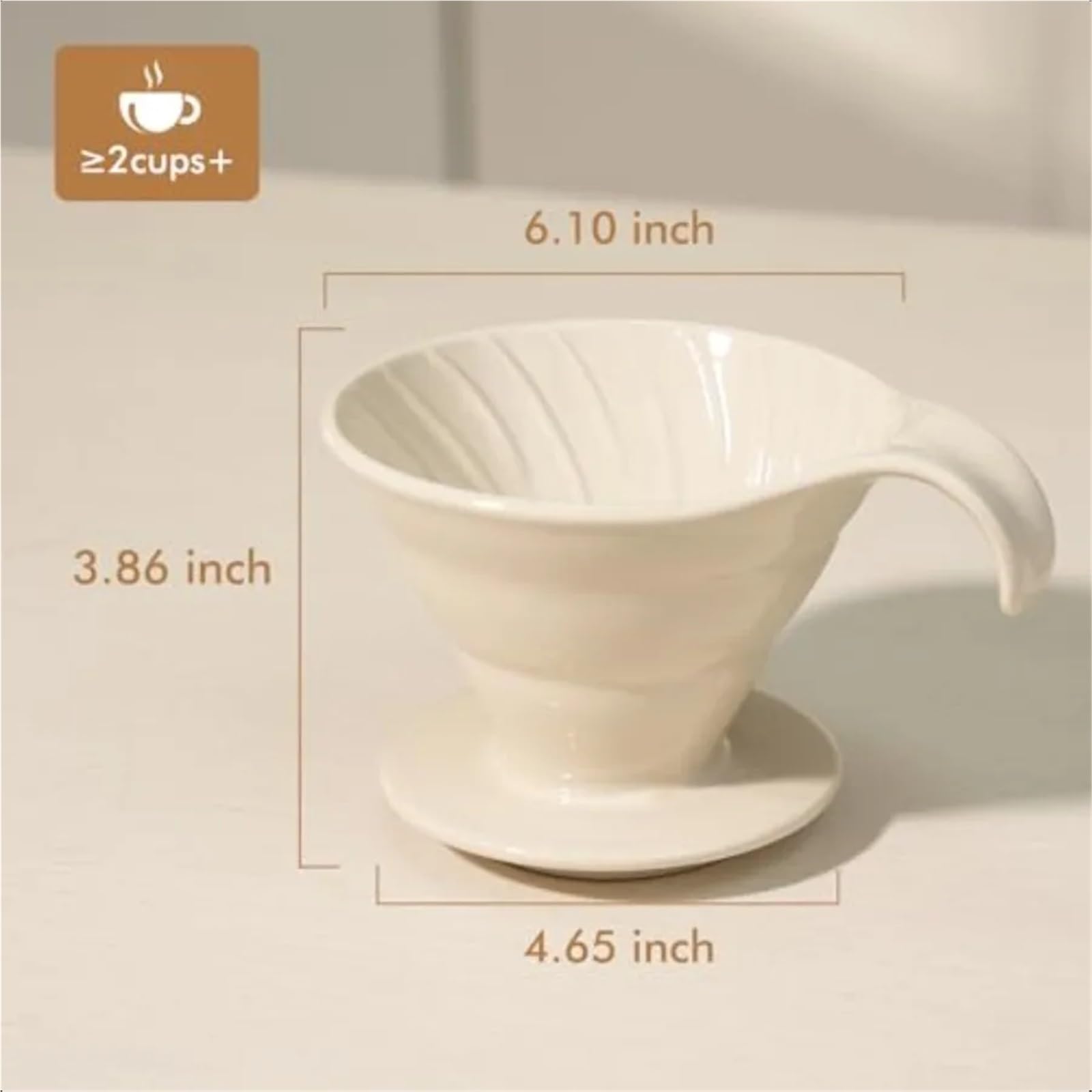 Cafetera V60 de cerámica for verter sobre café, goteador porcelana reutilizable, portátil, filtro goteo, accesorios Origami, 1 Uds