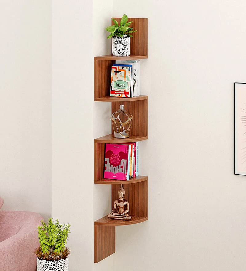 Buy Furniture Cafe Wooden Wall Shelves Corner Hanging Shelf for
