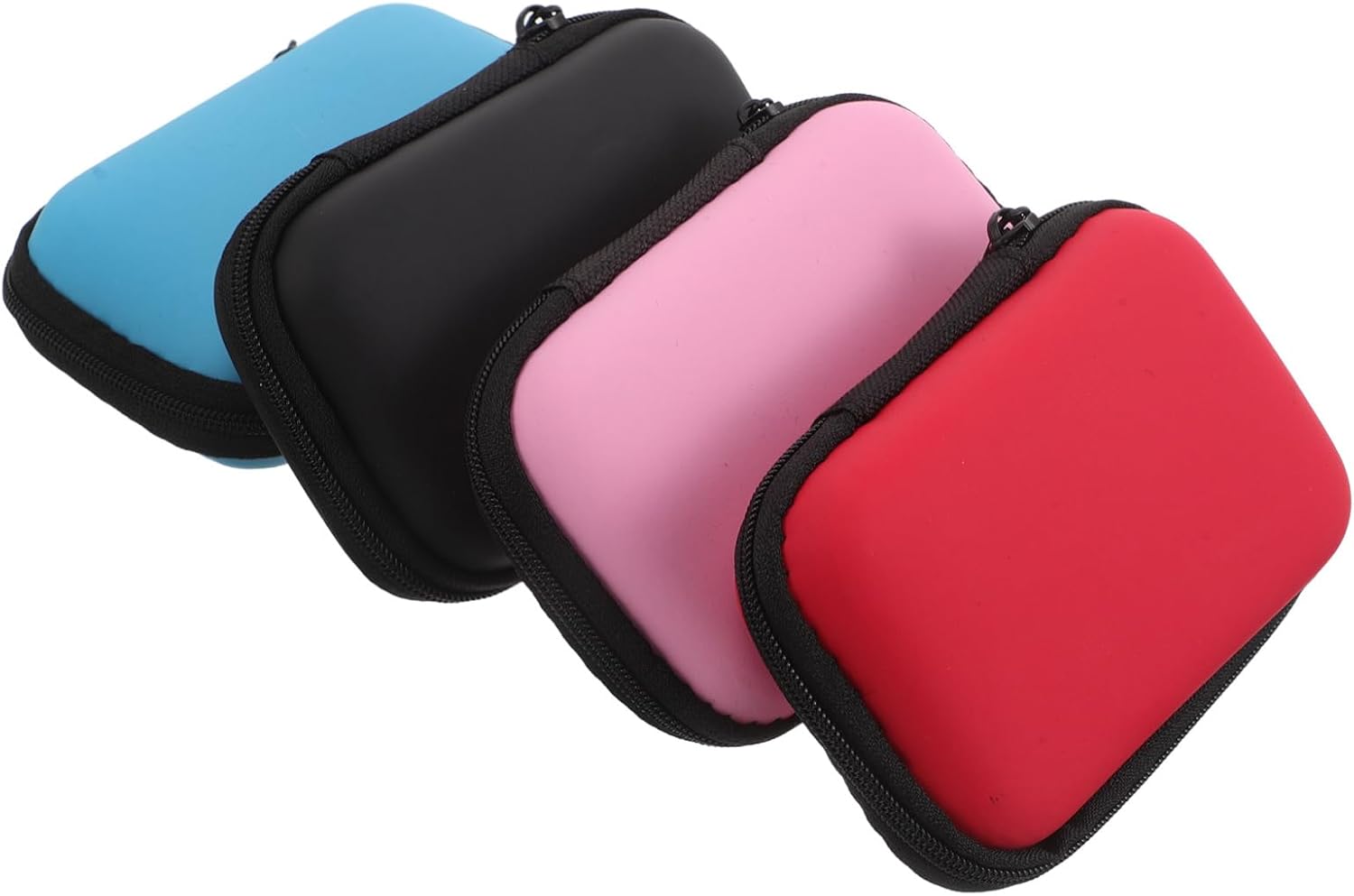ARTIBETTER 4Pcs Compact Game Card Storage Holder Zipper Case Multi Functional Eva Organizer for Earphones Cables Jewelry Reliable Protection Effortless Access