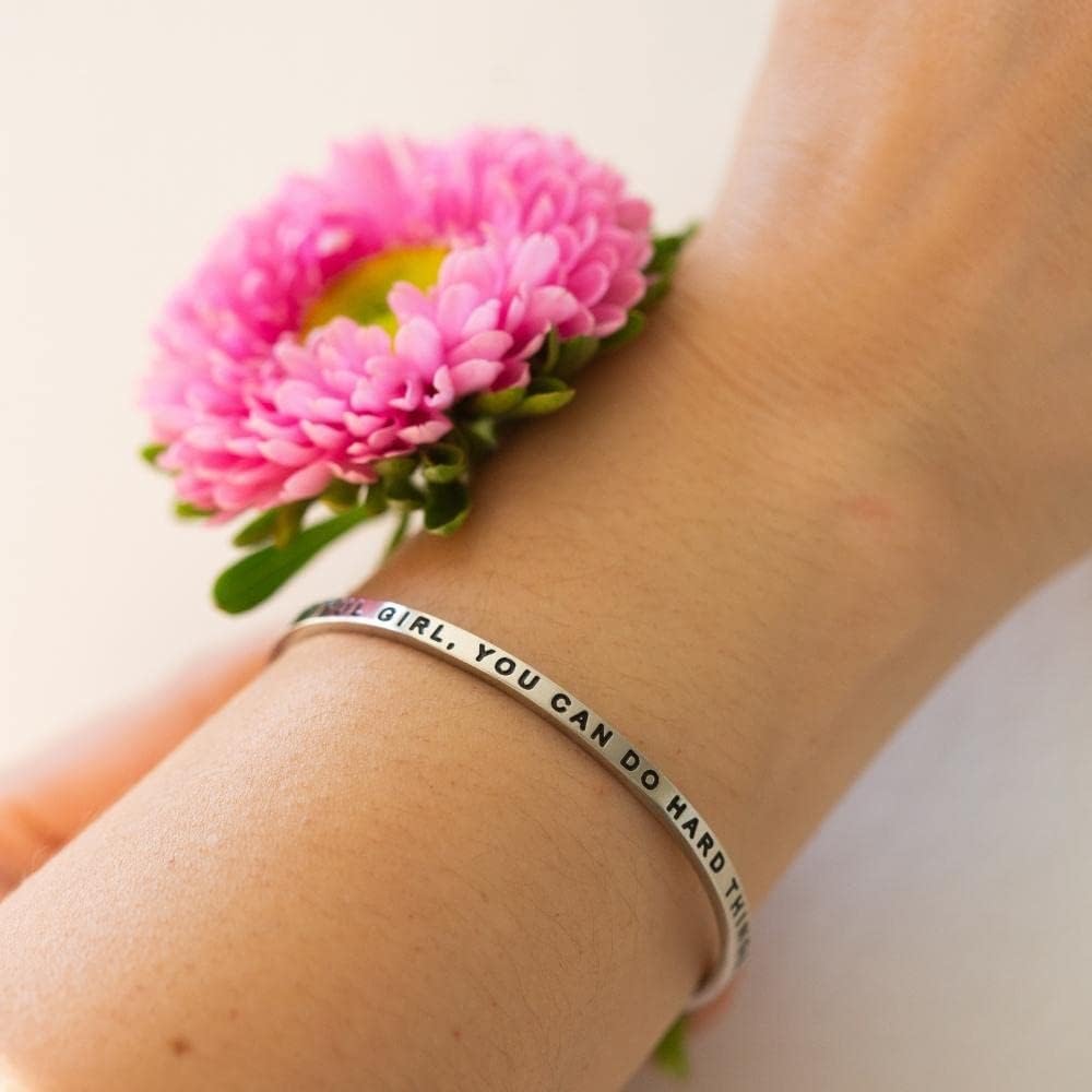 MantraBand - Mantra Band Bracelet - Gold color - Inspirational Engraved Adjustable Cuff - Gifts for Women, Sisters, Friends, Family