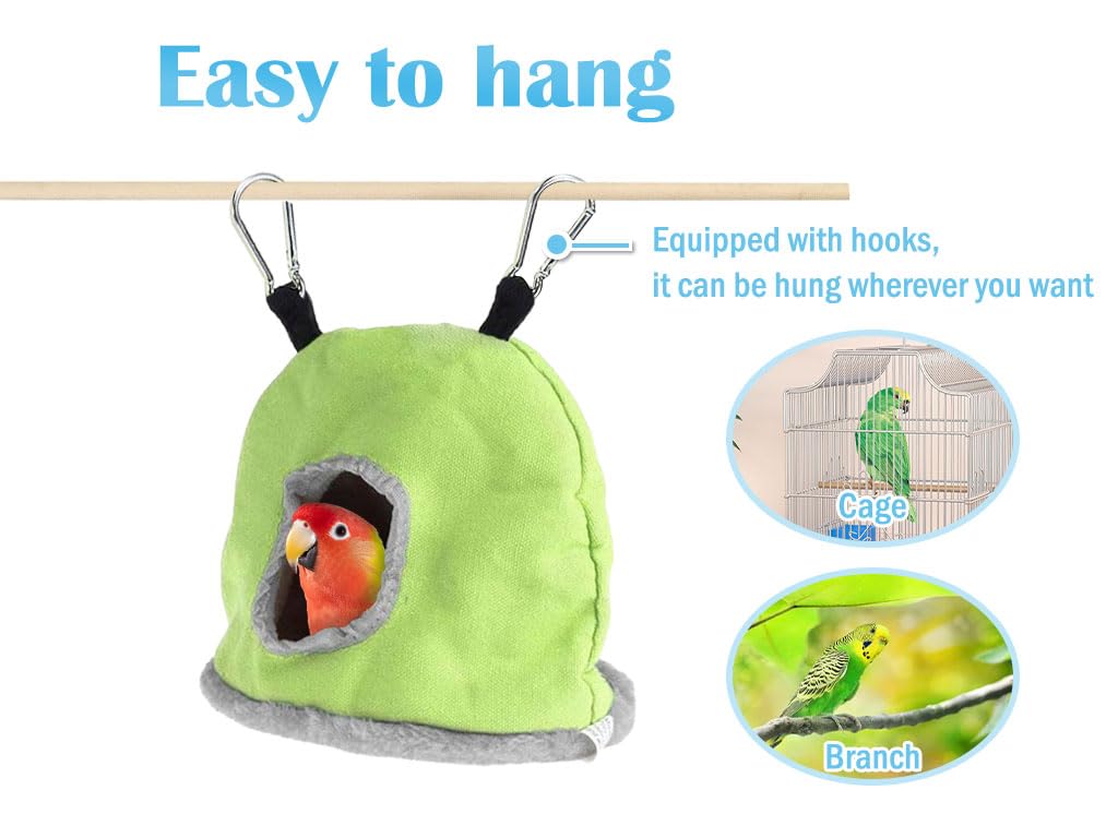 Kellegour Pack of 2 Parrot Nest Plush Hammock, Winter Warm Bird Nest House, Plush Cage Winter Hammock - Image 4
