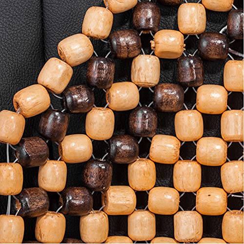 Road Comforts Wood Beaded Seat Cover Back Massage Cushion for Stress Free - Keeps Back from Getting Sweaty While Driving 1PC (Beige) by Road Comforts - Image 5