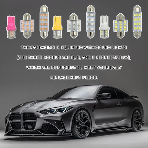 Kit luces interiores LED para carro 20 piezas T10 miniatura 3