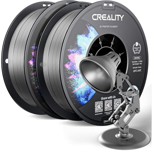 Image of CREALITY PETG Filament 1.75mm 3D Printer Filament, 2kg (4.4lb) Neatly Wound Spool, Dimensional Accuracy ±0.03mm, 2026 Batch, Fit for Most FDM 3D Printers, Grey+Grey