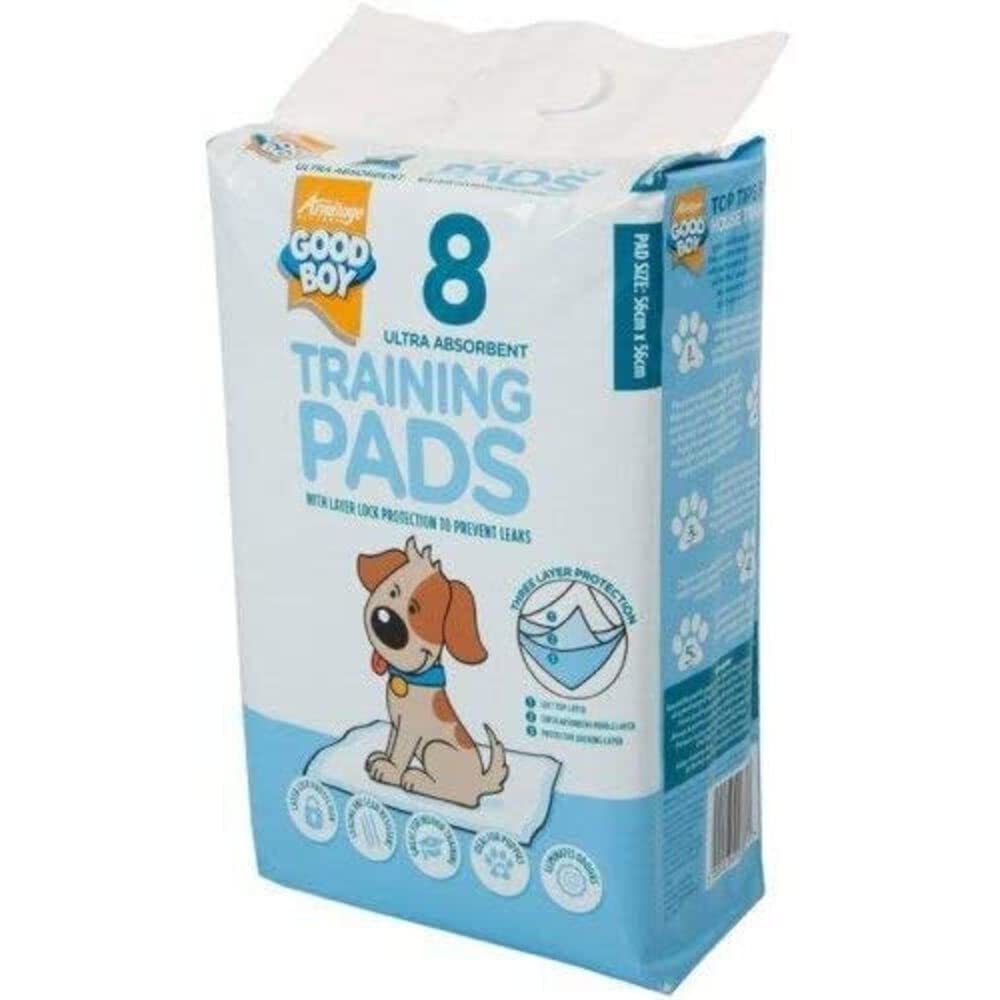 Good Boy Boys Blue Good Ultra Absorbant Layer Lock Protection Puppy Training Pads - 8 Pack
