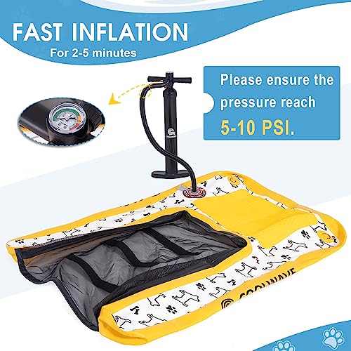 Coolwave Extra Large Inflatable Dog Water Ramp, Pool Ramps For Dogs, Pool Ramp For Dogs Up To 200Lbs, Extra Long Dog Ramp For Boat With Non-Slip Pad Yellow #TOP4