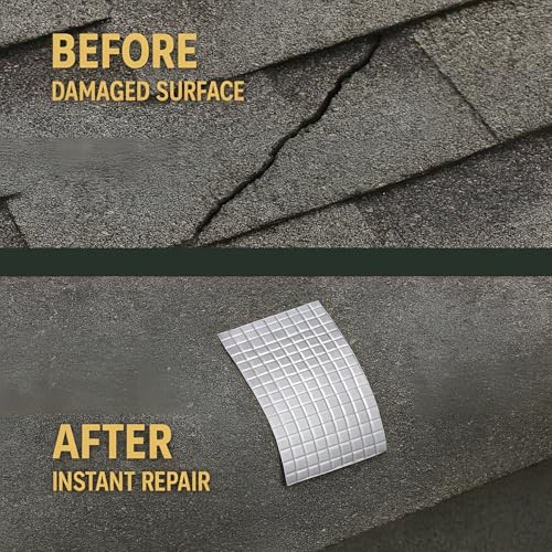 Image of DALUCI Super Strong Waterproof Butyl Tape for Leakage Repair - Self Adhesive Heavy Duty Aluminum Foil Tape for Roof Waterproofing, Water Leakage, Pipe, Wall & Tank Sealing (Silver, 6 Inch (15CM*5M))