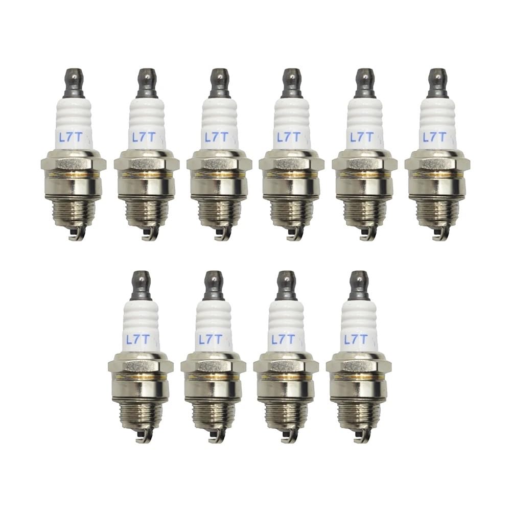 Lot de 10 Bougies d'allumage L7T for tronçonneuses, pièces de Rechange for Outils de Jardin, tronçonneuses et débroussailleuses