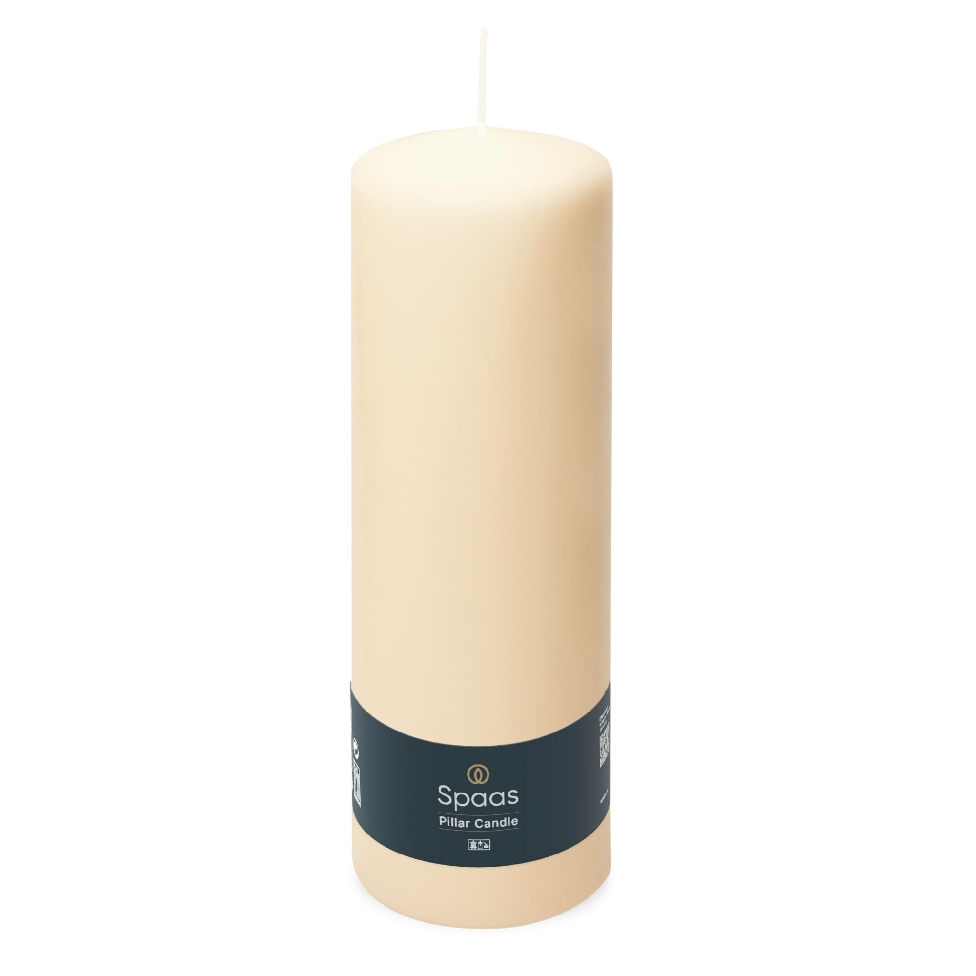 Ivyline Spaas Unscented Pillar Candle 80/250 mm, 115 Hours, Ivory