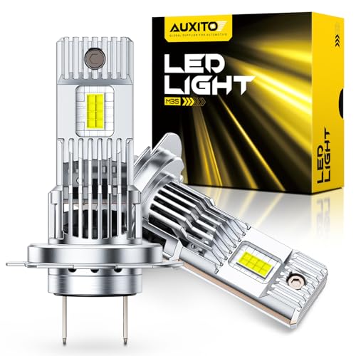 Image of AUXITO H7 Bulb, 10X Brightness 6500K Cool White, Exact Halogen Dimensions, H7 Fog Light Application, No-Modification Plug & Play, Pack of 2