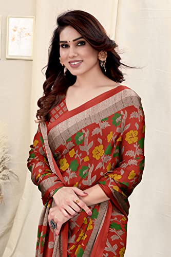 Image of MIRCHI FASHION Saree for Woman Chiffon Floral Printed | Lightweight Daily Wear Women's Sari with Unstitched Blouse Piece (Available in 20 Colors)