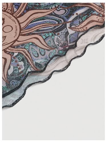 WDIRARA Women's Plus Size Boho Sun Graphic Bodycon Skirt Elastic Waist Long Skirts4