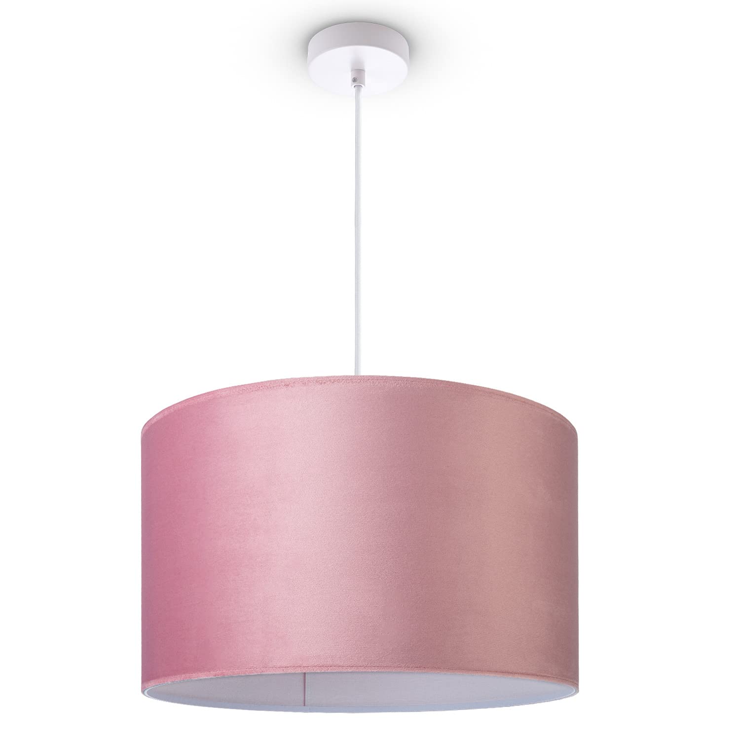 Paco Home Deckenlampe Pendelleuchte Hängelampe Wohnzimmer Esszimmer Schlafzimmer Lampenschirm Velours Industrial Samt E27 1,5m Textilkabel Kürzbar