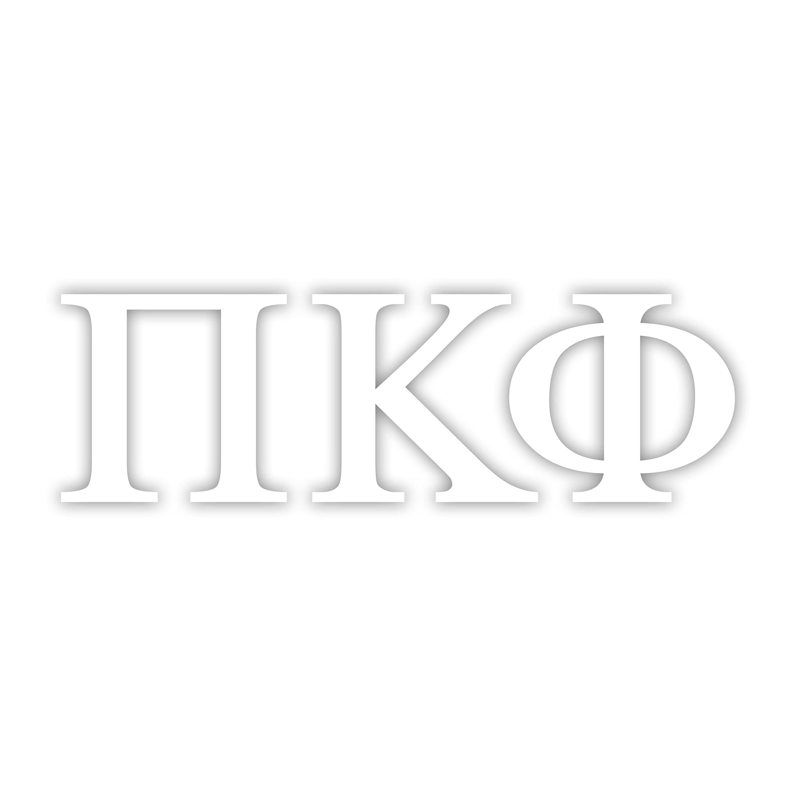 Pro-Graphx Pi Kappa Phi Greek Fraternity Sticker Decal, 2.5 Inches Tall, White