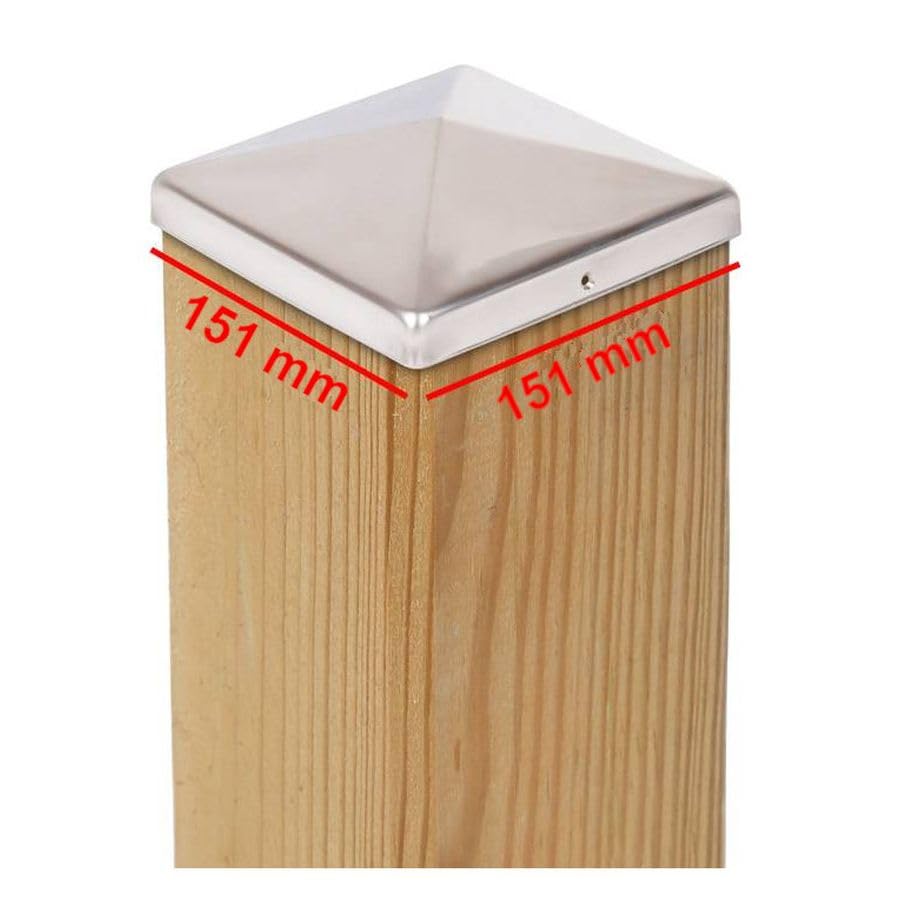 3 x PFOSTENKAPPE PYRAMIDE EDELSTAHL151 x 151 MM