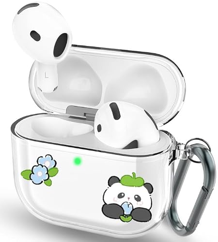 for airpods 4 case Clear-Compatible with AirPods 4th Generation Case,Soft TPU Cover with Carabiner and Sticker,Wireless Charging,Shockproof Protective Cover for Air pods4 for Women Men-Clear