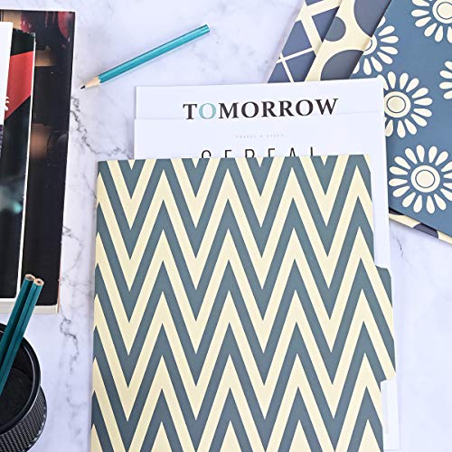 Cute File Folders - 9 X 11.5 Inch Letter Size File Folders - Geometrical Design Decorative File Folders - 350Gsm Paper Folders Pack Of 9 #TOP4